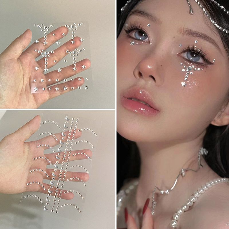 Electronics & Gadgets Starting With D - Face Stickers Shiny Crystal Tear Drop