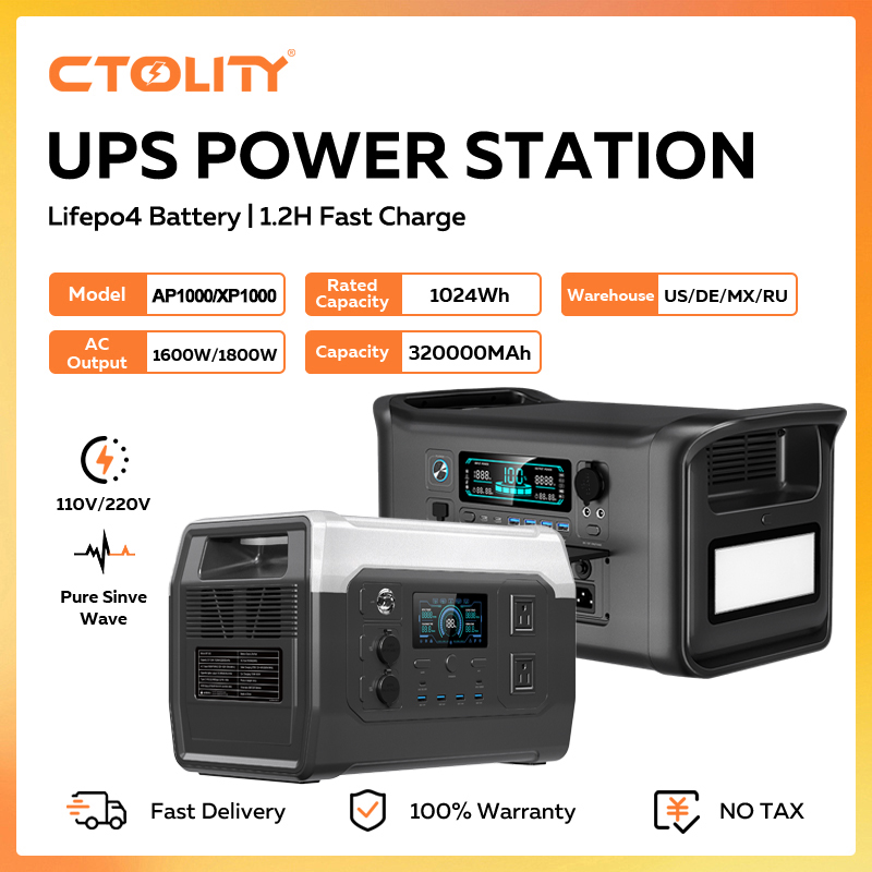 CTOLITY 1800W Portable Power S - đánh giá và giá Solar Powered Charger
