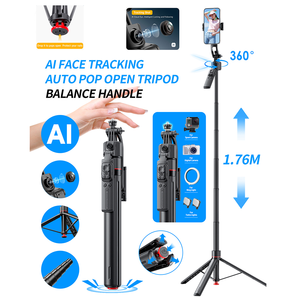 AI Gimbal Tripod Jumping Selfi - đánh giá và giá Auto Tracking Tripod