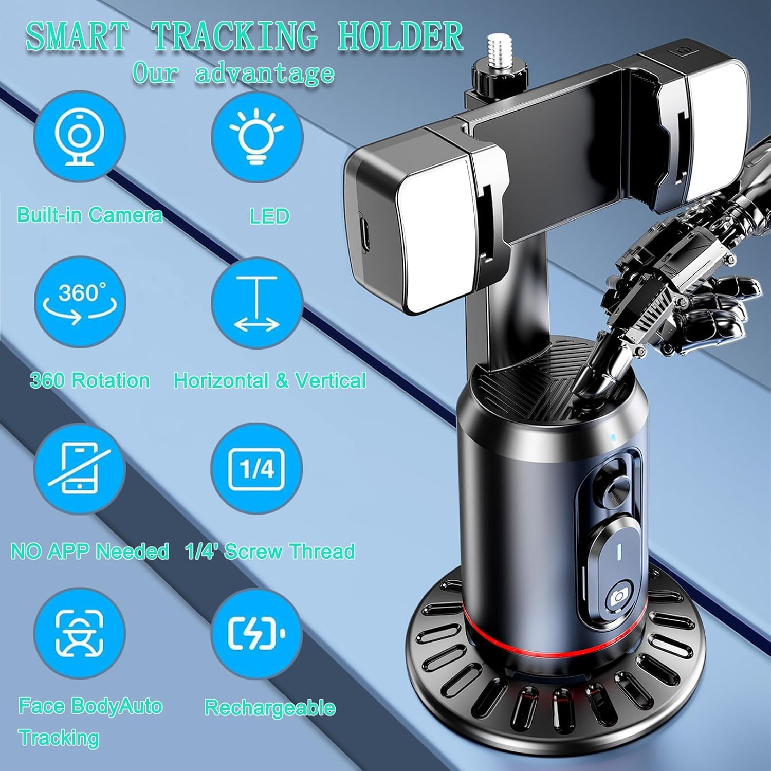Auto Face Tracking Tripod 360° - đánh giá và giá Auto Tracking Tripod