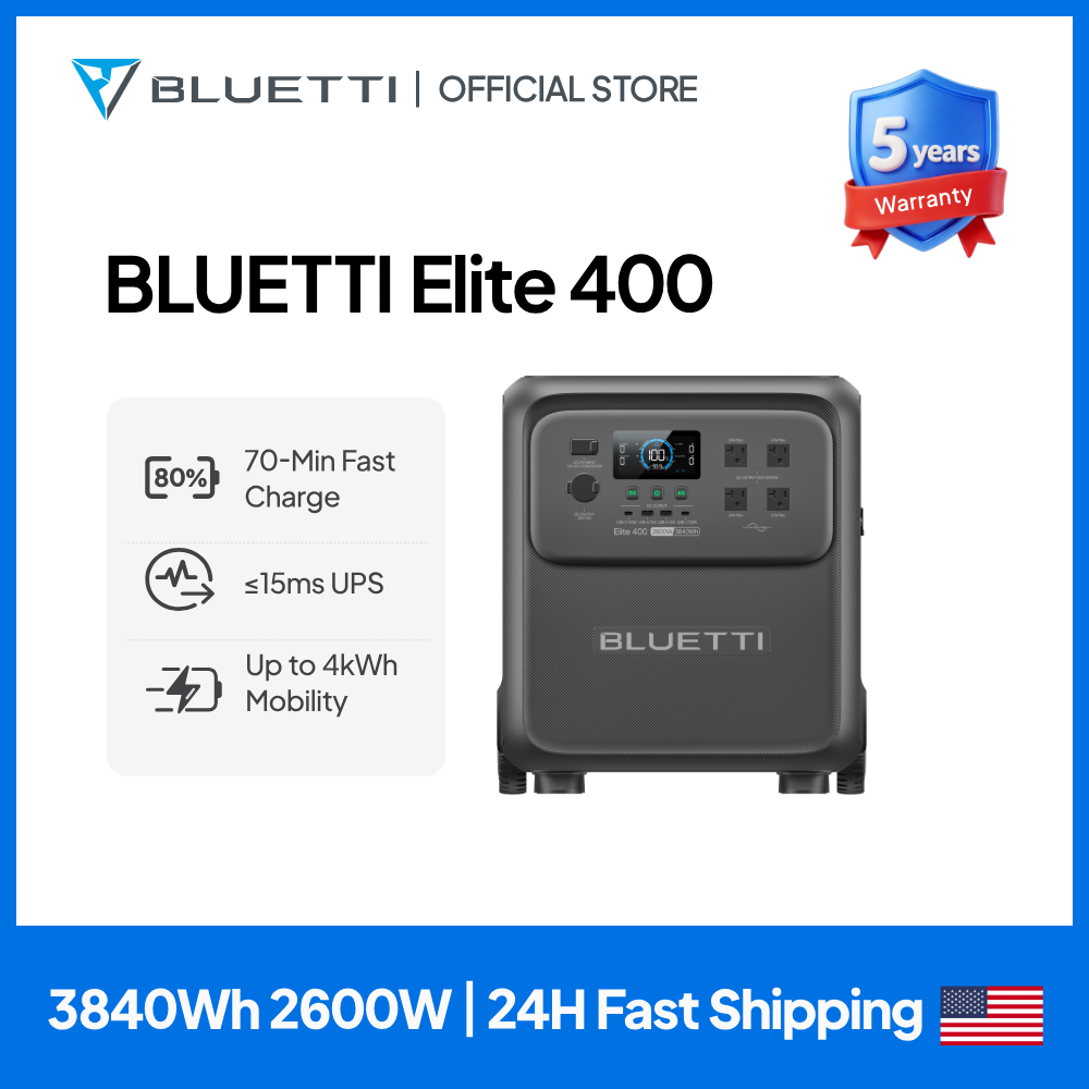 BLUETTI Elite 400 2600W 3840Wh - đánh giá và giá Solar Powered Charger