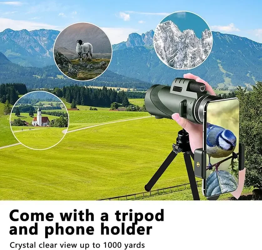 80x100 HD Monocular for Smartp - đánh giá và giá Auto Tracking Tripod