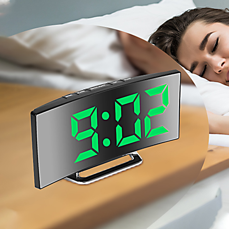 LED Digital Alarm Clock Curved - đánh giá và giá Electronics Gadgets For Home