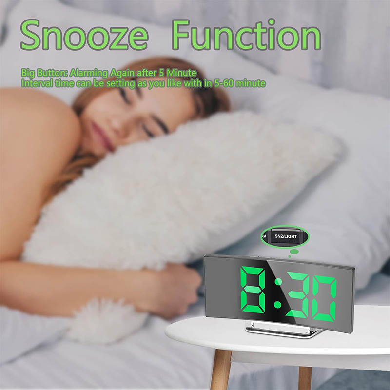 LED Digital Alarm Clock Curved - đánh giá và giá Electronics Gadgets For Home